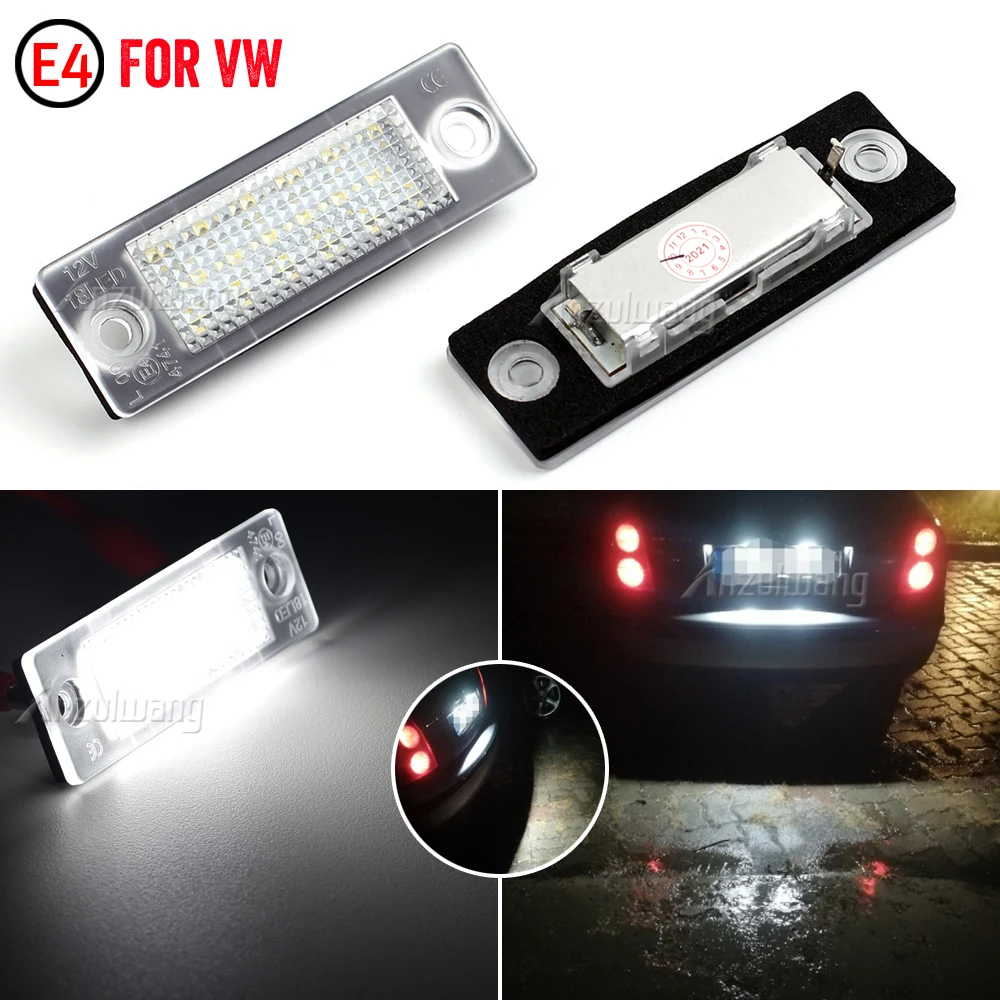 

2x LED Number License Plate Light Lamps For VW Caddy MK3 Jetta Golf Plus Syncro MK5 Passat B5.5 B6 Touran MK1 Transporter T5 T6