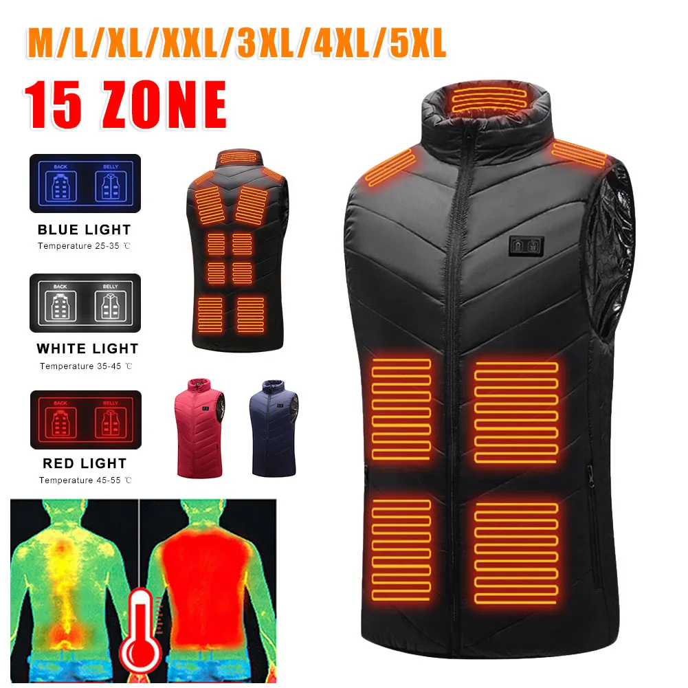 15 Heated Area Electric Heated Vest Jacket Women USB Charging Heated Vest 3 Gear Smart Thermostat Winter Warm Outdoor Sportswear
15 Heated Area Electric Heated Vest Jacket Women USB Charging Heated Vest 3 Gear Smart Thermostat Winter Warm Outdoor Sportswear