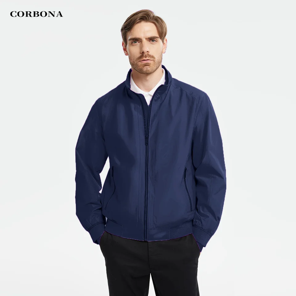 

CORBONA 2024 New Men Lightweight Jacket Working Longsleeve Outdoor Multi Pockets Windbreaker Autumn Fashion Spring Casual Parka