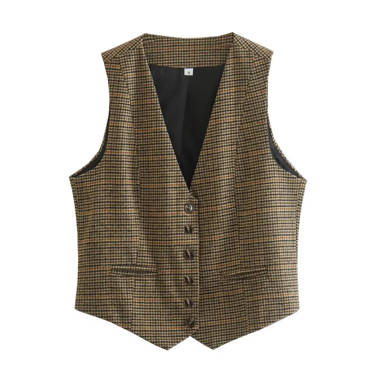 New Women Vest Fashion V-neck Thousand Bird Checker Single Breasted Sleeveless Tank Daily Casual Top Vest Coat
New Women Vest Fashion V-neck Thousand Bird Checker Single Breasted Sleeveless Tank Daily Casual Top Vest Coat