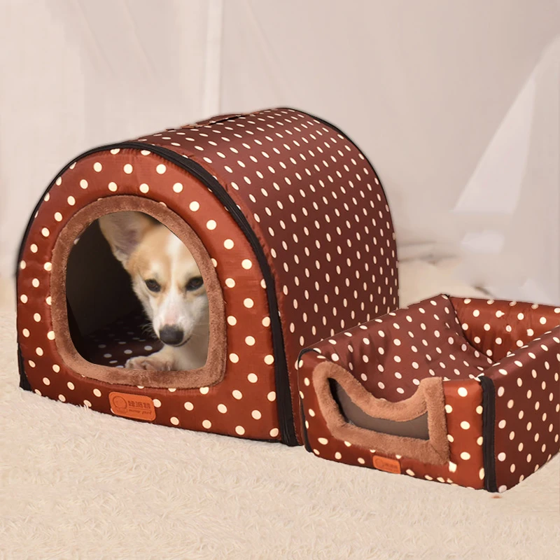 

Indoor Dog House With Door Outdoor Dog House For Winter Detachable Flexible Fabric Door Cold Weather Pet Winter House Washable