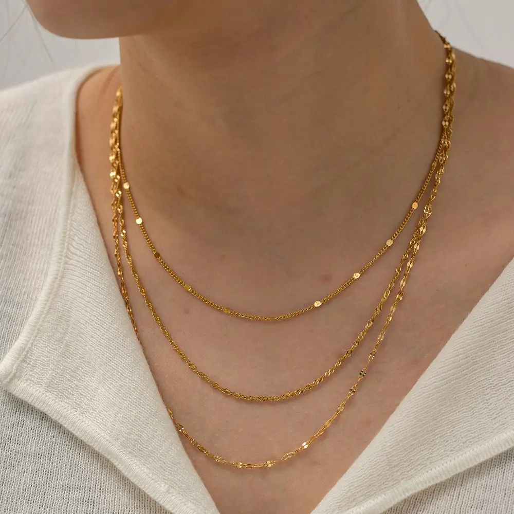 Simple Fashion Stainless Steel Chain Multilayer Necklace For Women Golden Hypoallergenic Trendy Jewelry Party Gift 1 Mallzona Sae302dd6d7594cfa948da62fcb62aef6m Simple Fashion Stainless Steel Chain Multilayer Necklace For Women Golden Hypoallergenic Trendy Jewelry Party Gift Mallzona