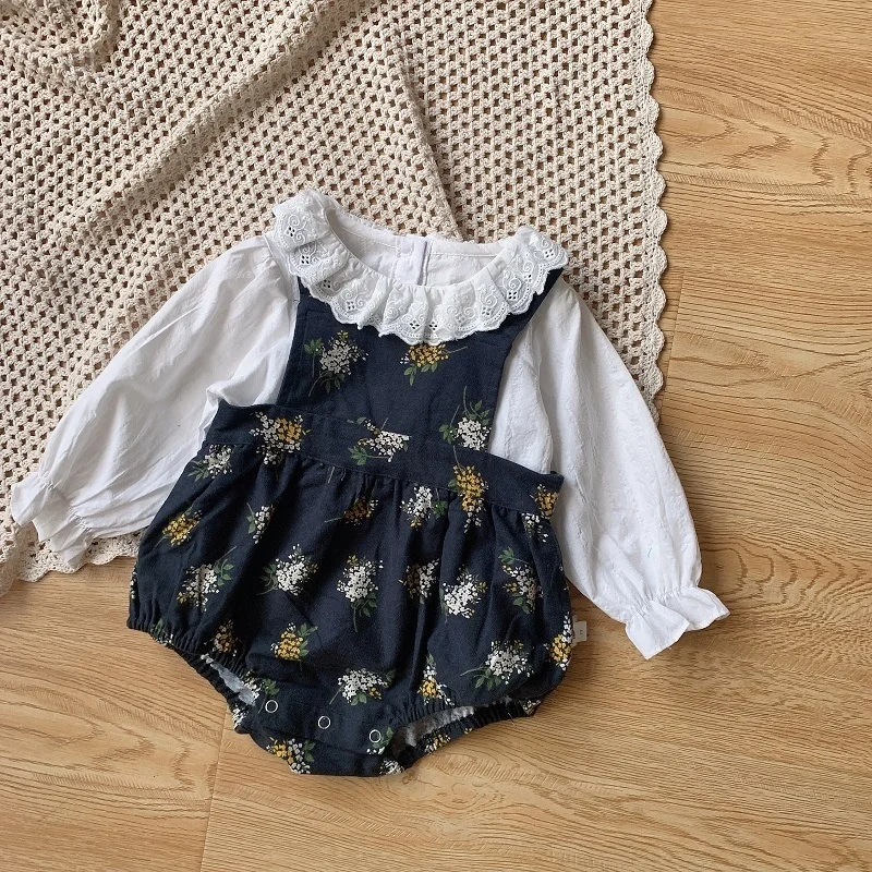 2pcs Baby Girl Rompers Ruffle Embroidered Collar Long Sleeve Clothing Shirt+ Romper Floral Newborn One Piece Bebe Bodysuit
2pcs Baby Girl Rompers Ruffle Embroidered Collar Long Sleeve Clothing Shirt+ Romper Floral Newborn One Piece Bebe Bodysuit