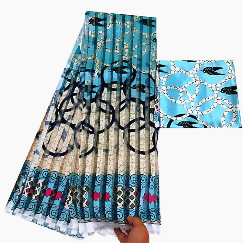 

African Organza Fabric Match Satin Silk Material Nigerian Fabrics For Women Dress 6 Yards