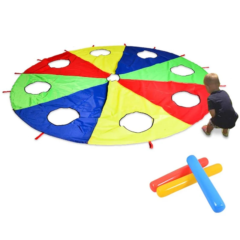 Rainbow Parachute Parachute 6 Feet Play Parachute Outdoor Game (W Mouse) Activity Toy with 3x Air Sticks 2M
Rainbow Parachute Parachute 6 Feet Play Parachute Outdoor Game (W Mouse) Activity Toy with 3x Air Sticks 2M
