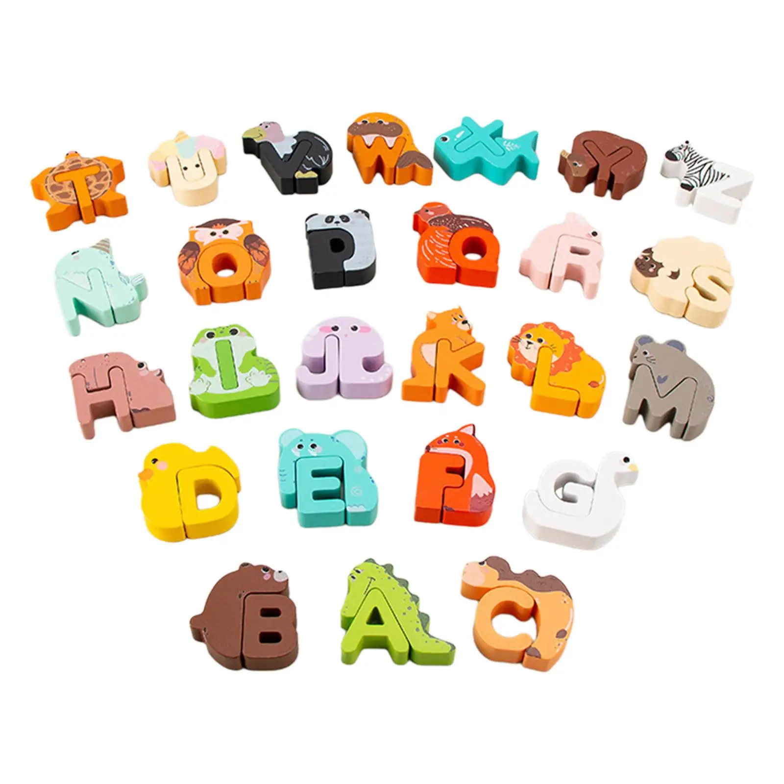 

Wooden Puzzle Alphabet Abc Building Blocks Montessori Alphabet Jigsaw Puzzle Animal Puzzle for Children Toddlers Boys Girls Kids