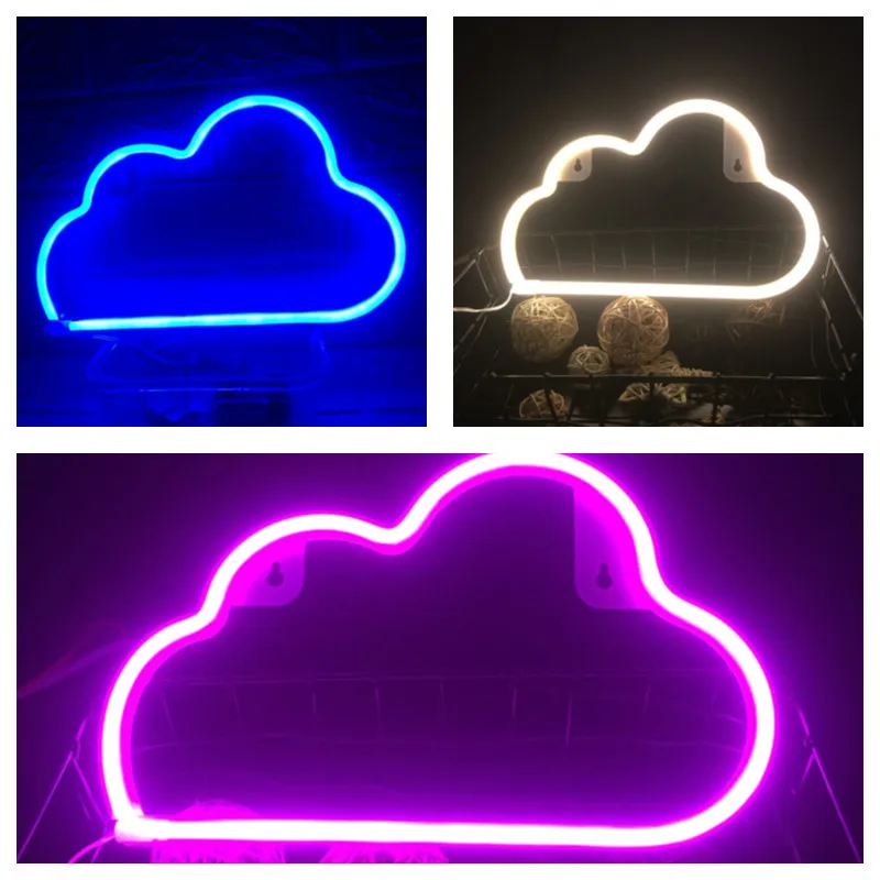 

Clouds Night Light Lightning LED Neon Sign Battery/USB Operated for Children's Room Party Home Bar Gift Decoration