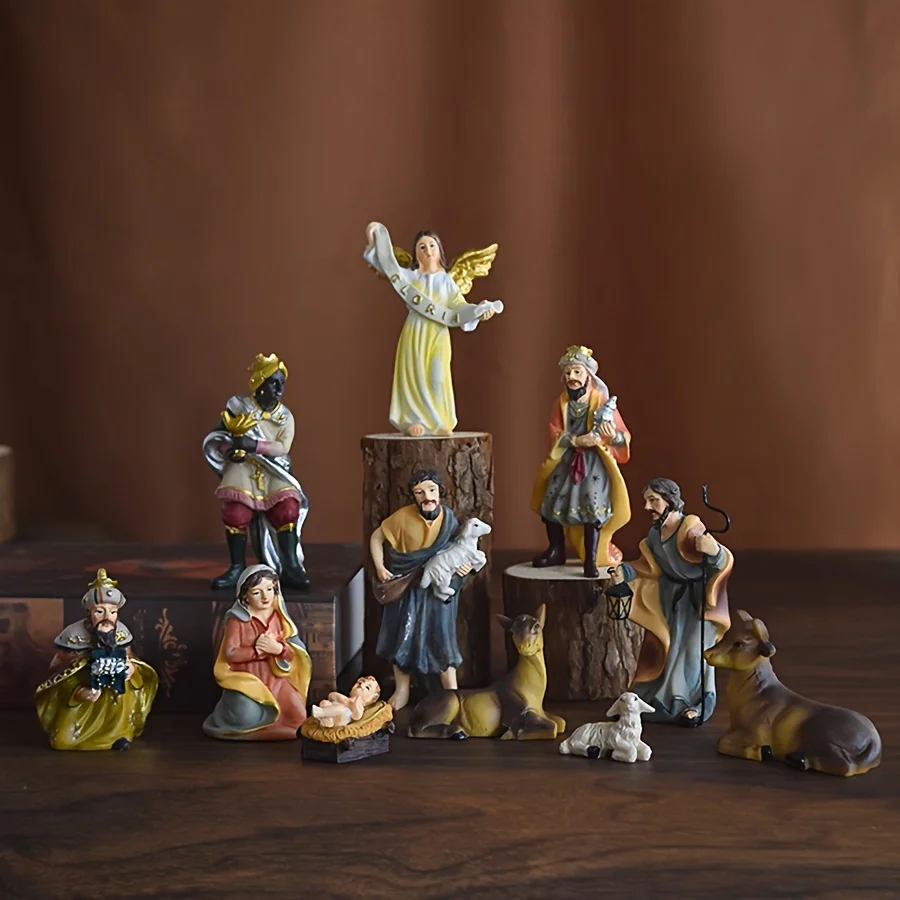 11pcs Christmas Manger Set Ornaments - Nativity Scene Resin Figurines, Nativity Sets for Xmas Decor
11pcs Christmas Manger Set Ornaments - Nativity Scene Resin Figurines, Nativity Sets for Xmas Decor