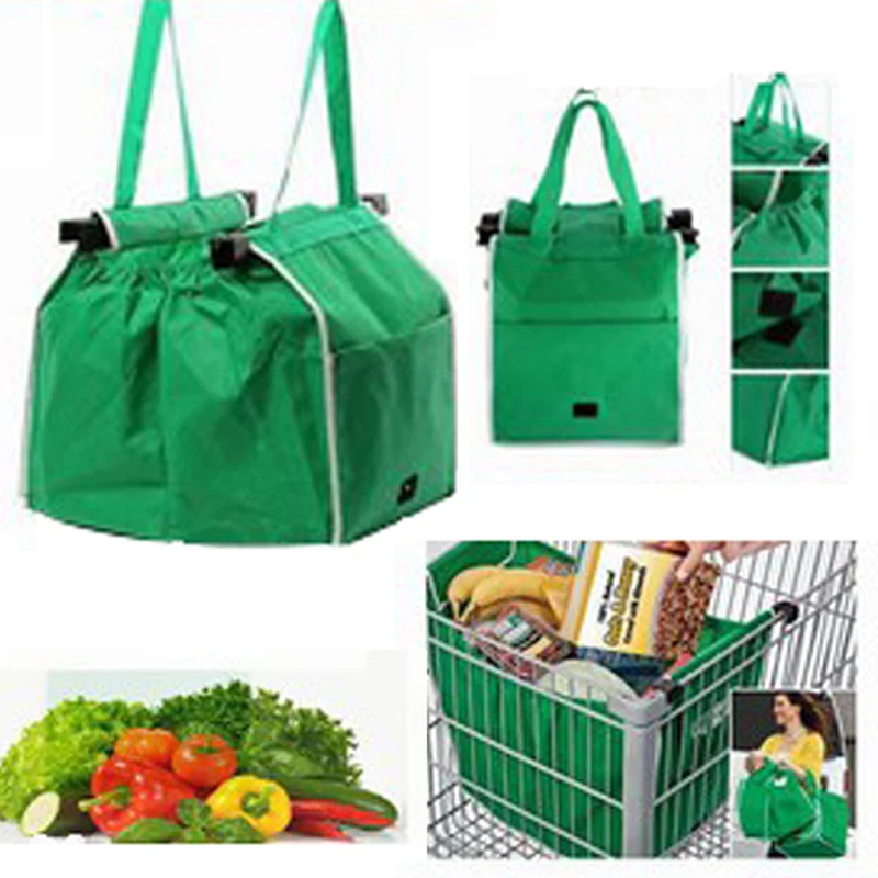 

Supermarket Shopping Bag Eco Friendly Trolley Tote Thicken Cart Bags Large Capacity Handbags Foldable Reusable Women Cart Bag