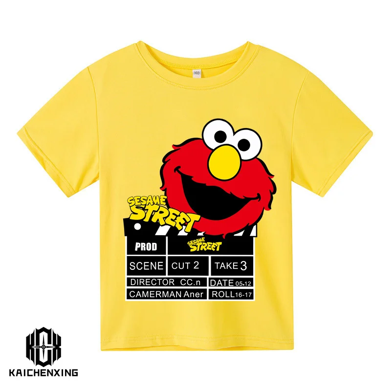 

The Sesame Street Elmo Cartoon Print Funny Kids T shirt Summer Short Sleeve Children Clothes Cotton Baby Boys Girls T-Shirts