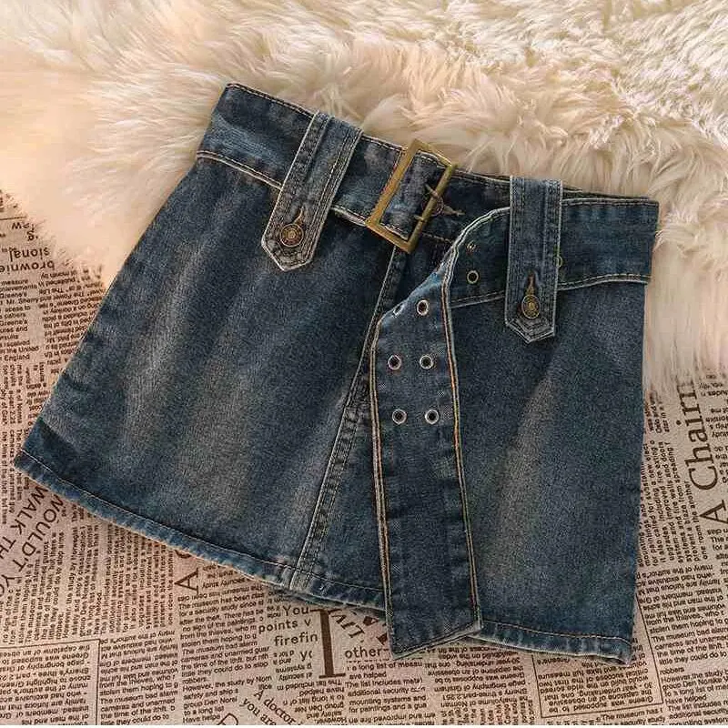 Y2K Vintage Denim Mini Skirts Women Sexy Solid Belt Button Belted Short Jean Female Fairy Grunge Casual Korean Slim A Line Skirt
Y2K Vintage Denim Mini Skirts Women Sexy Solid Belt Button Belted Short Jean Female Fairy Grunge Casual Korean Slim A Line Skirt