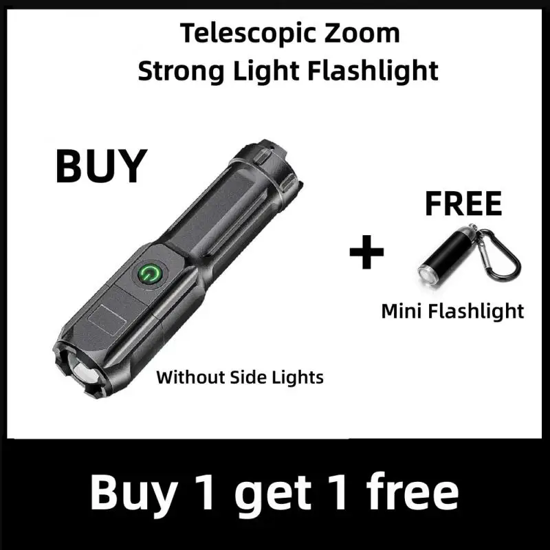 New Style Telescopic Zoom Strong Light Flashlight USB Charging Small Portable Spotlight Long-Range Flood Outdoor Lighting Lamp
New Style Telescopic Zoom Strong Light Flashlight USB Charging Small Portable Spotlight Long-Range Flood Outdoor Lighting Lamp