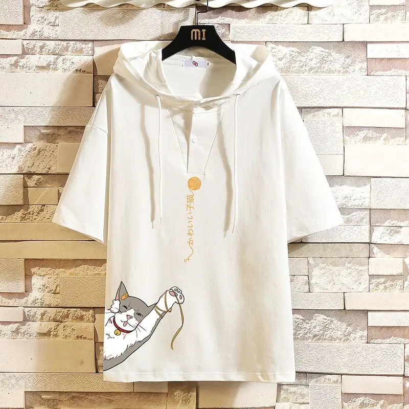 Five sleeve t-shirt men's summer trend loose large medium sleeve Hoodie student Hoodie short sleeve top 
Five sleeve t-shirt men's summer trend loose large medium sleeve Hoodie student Hoodie short sleeve top