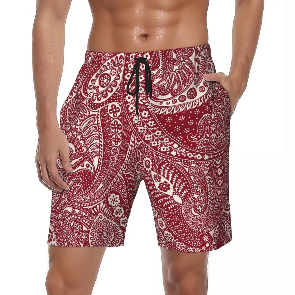 

Traditional Floral Paisley Board Shorts Summer Retro Sportswear Beach Short Pants Men Quick Dry Hawaii Plus Size Swimming Trunks