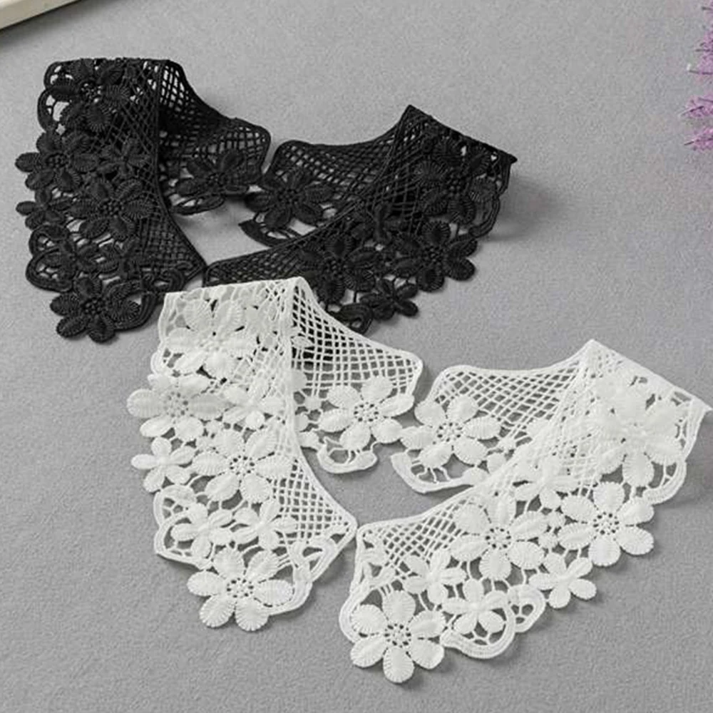 

Women Fake Collar Lace Flower Embroidery False Shirt Blouse Collar Detachable Dress Decor Neckline Clothing Sewing Accessories
