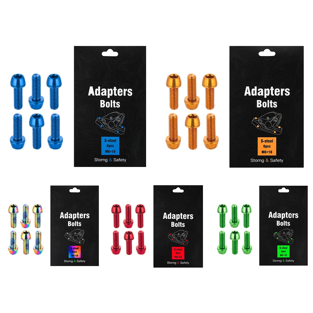 6pcs M6x18mm MTB Bike Disc Brake Clamp Adapter Bolts Bicycle Clamp Fixing Screws Cycling Accessories Parts
6pcs M6x18mm MTB Bike Disc Brake Clamp Adapter Bolts Bicycle Clamp Fixing Screws Cycling Accessories Parts