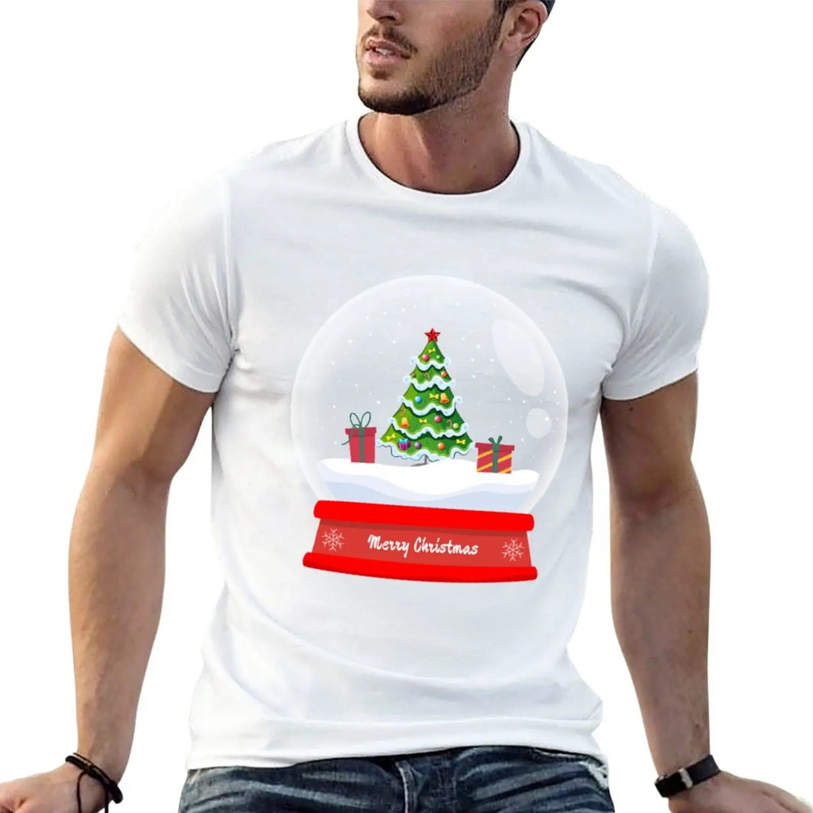 

Рождественская Дизайнерская футболка с надписью "Merry Christmas" для мальчика, великолепные мужские футболки из хлопка