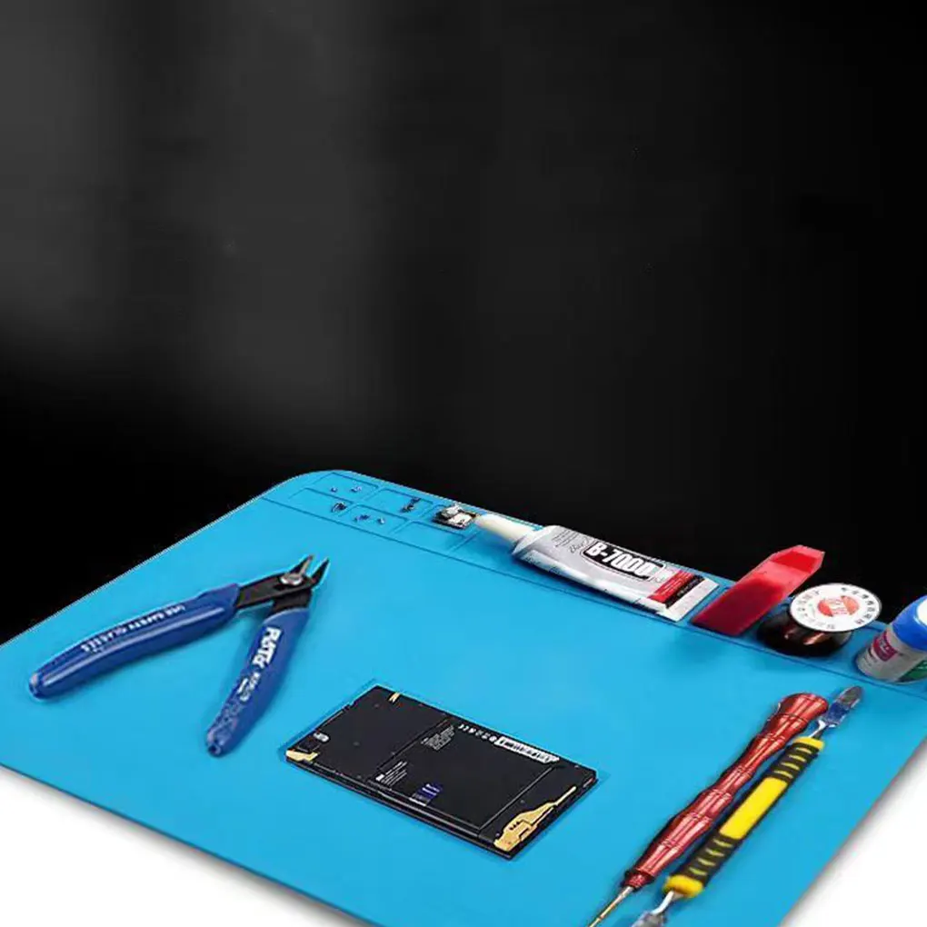 Light Blue Easy-to Electronics Repair Mat Well Organized Silicone Pad Easy-to- Silicon Soldering Mat
Light Blue Easy-to Electronics Repair Mat Well Organized Silicone Pad Easy-to- Silicon Soldering Mat