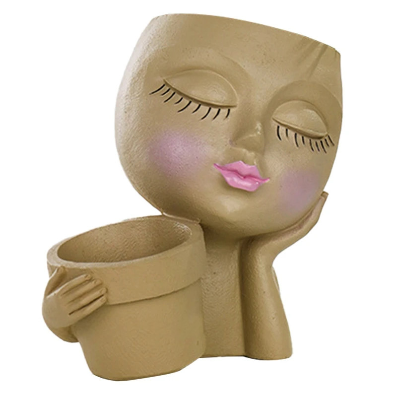 1 PCS Face Planter Pot Double Flower Pots Cute Lady Face Plant Pot With Drainage Hole
1 PCS Face Planter Pot Double Flower Pots Cute Lady Face Plant Pot With Drainage Hole