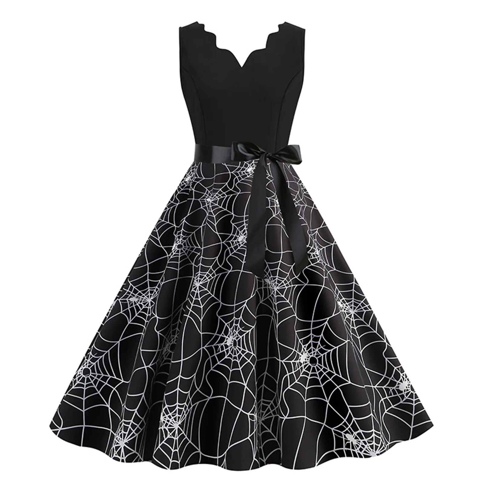 Women Halloween Print Dress Housewife Evening Party Dress Wrap Dress for Costume & Cosplay Party
Women Halloween Print Dress Housewife Evening Party Dress Wrap Dress for Costume & Cosplay Party