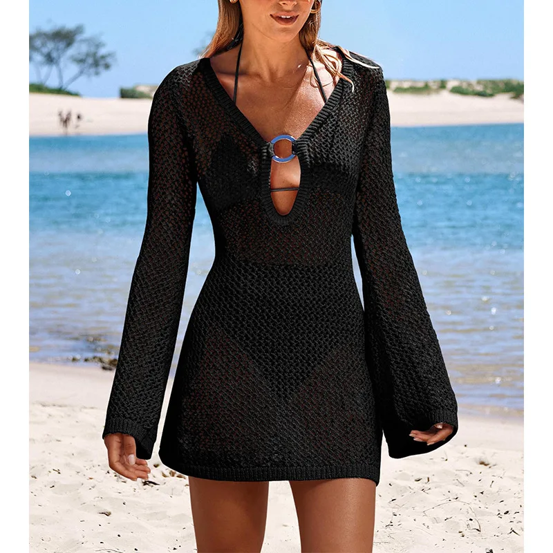 2024 New Bohemia Hollow Out Long Sleeved Cover Up Dress Beach Vacation Sexy Knitted Cover Up Women Summer Beach Dress Suit
2024 New Bohemia Hollow Out Long Sleeved Cover Up Dress Beach Vacation Sexy Knitted Cover Up Women Summer Beach Dress Suit