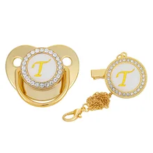 Transparent 26 Initial Letter Luxury Baby Pacifier with Chain Clip Newborn BPA Free Bling Dummy Soother Chupete 0-12 Months
Transparent 26 Initial Letter Luxury Baby Pacifier with Chain Clip Newborn BPA Free Bling Dummy Soother Chupete 0-12 Months