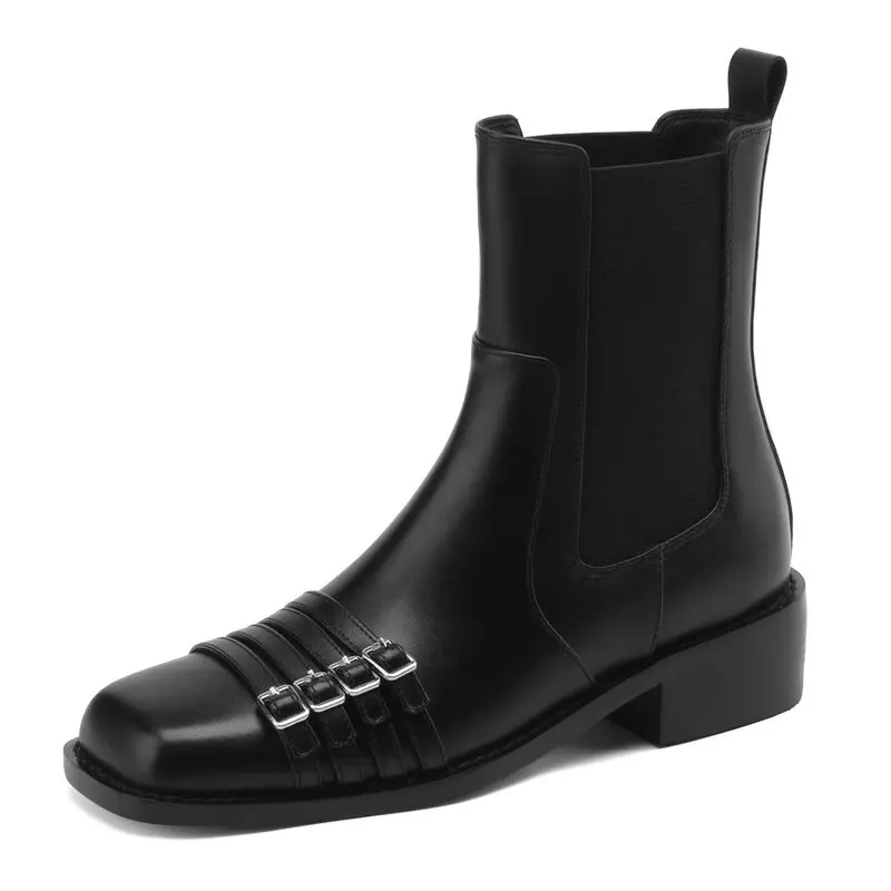 2024 Square Med Heel Women Ankle Boots Office Lady Genuine Leather Elastic Band Autumn Winter Shoes Woman Size 34-40
2024 Square Med Heel Women Ankle Boots Office Lady Genuine Leather Elastic Band Autumn Winter Shoes Woman Size 34-40
