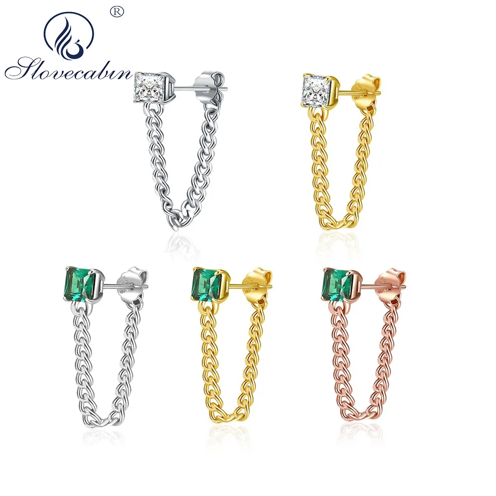 Slovecabin 925 Sterling Silver Chain With Square Dangle Crystal Stud Earrings For Women Party Wedding Fine Jewelry Wholesale
Slovecabin 925 Sterling Silver Chain With Square Dangle Crystal Stud Earrings For Women Party Wedding Fine Jewelry Wholesale