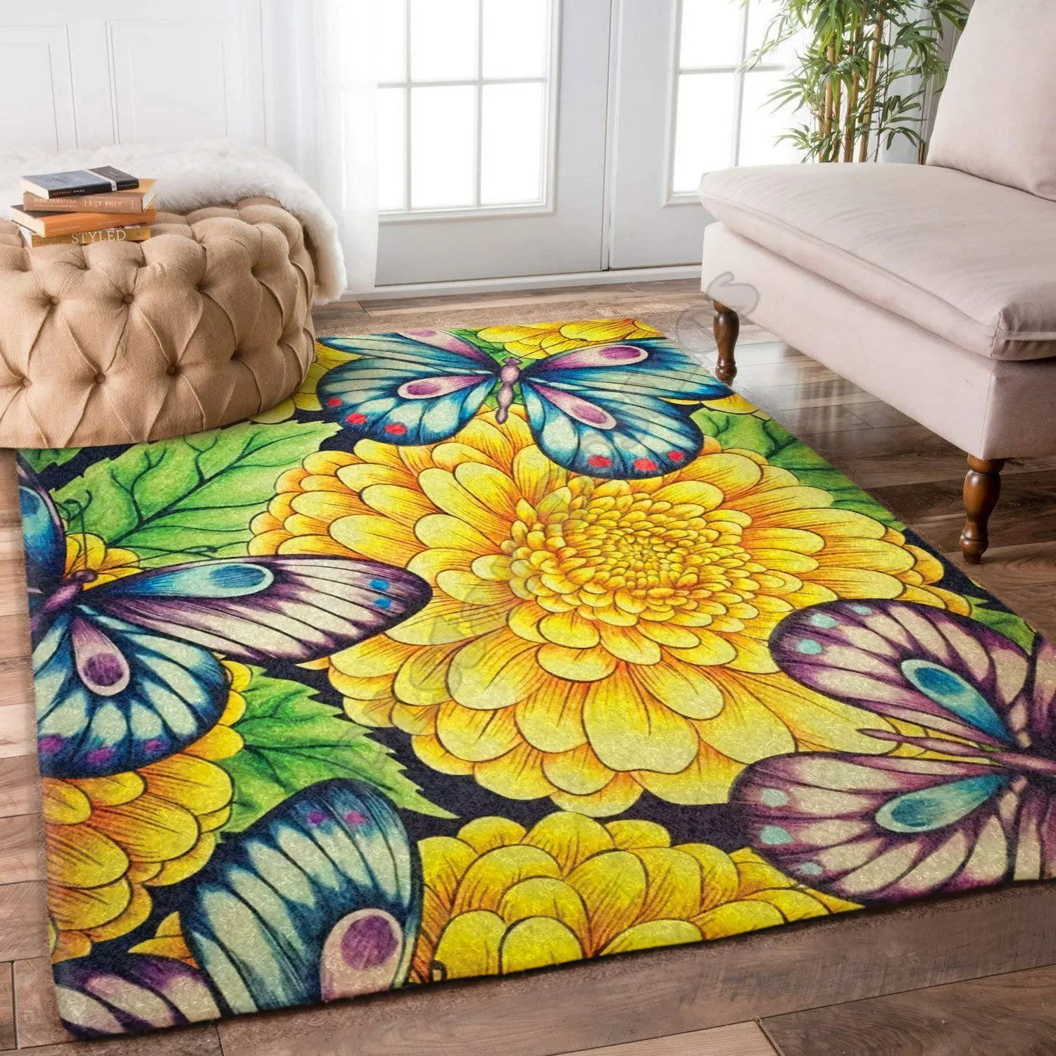 Butterflies And Flower Area Rug 3D Printed Room Mat Floor Anti-slip Carpet Home Decoration Themed Living Room Carpet 1
Butterflies And Flower Area Rug 3D Printed Room Mat Floor Anti-slip Carpet Home Decoration Themed Living Room Carpet 1