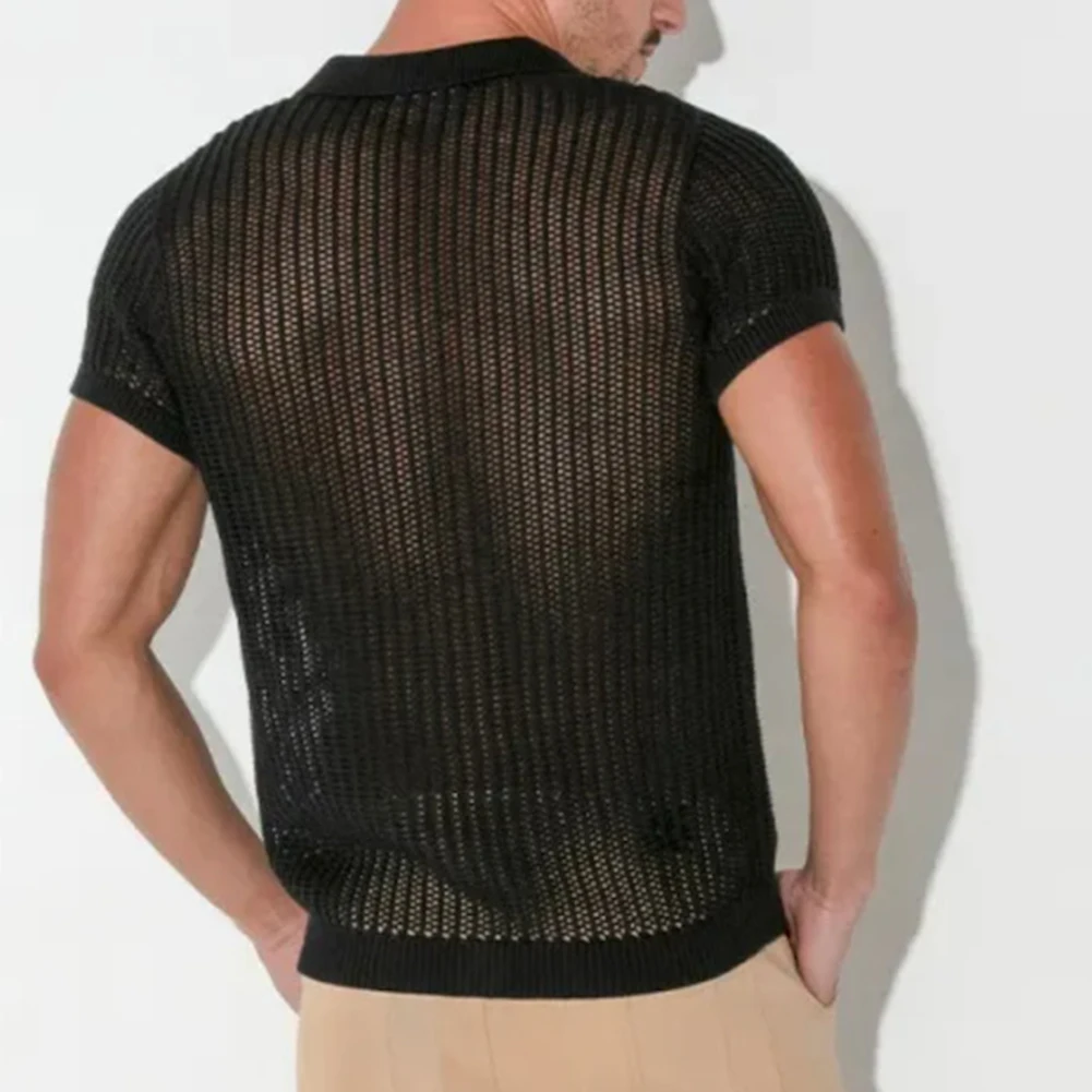 Shirt Tops Fashion Streetwear Men Mesh Ribbed Knitted Sexy See Throughm Hollow Out Short Sleeve Shirt Slim Fit
Shirt Tops Fashion Streetwear Men Mesh Ribbed Knitted Sexy See Throughm Hollow Out Short Sleeve Shirt Slim Fit