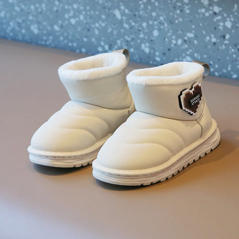

Детские ботинки на мягкой подошве, теплые хлопковые, удобная зимняя обувь для начинающих ходить мальчиков и девочек, Плюшевые короткие сапоги