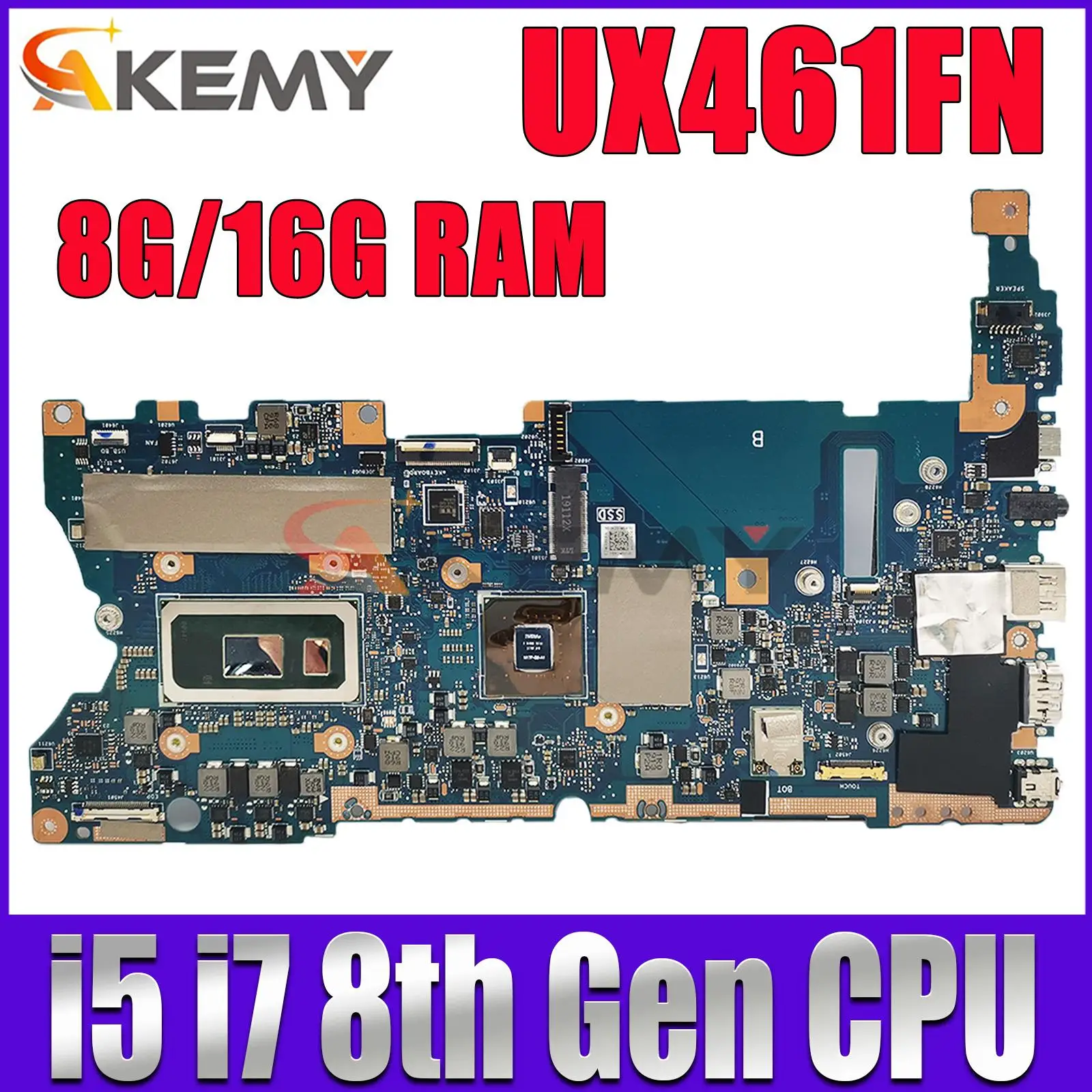 UX461F Материнская плата ASUS Zenbook Flip 14 UX461 UX461FN UX461FA материнская плата для ноутбука i5-8265U i7-8565U CPU 8G/16G-RAM
UX461F Материнская плата ASUS Zenbook Flip 14 UX461 UX461FN UX461FA материнская плата для ноутбука i5-8265U i7-8565U CPU 8G/16G-RAM