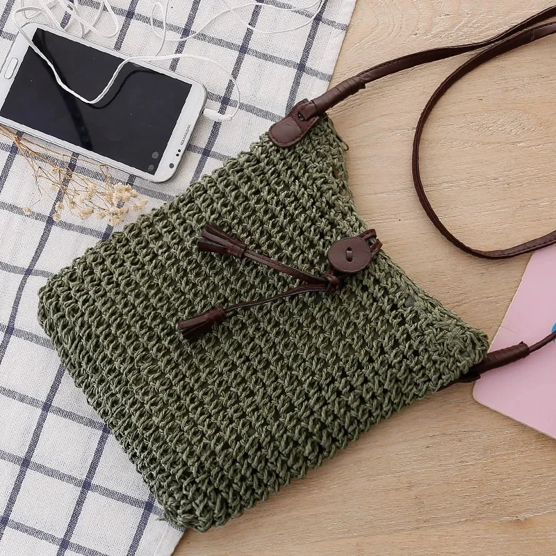 Travel Wicker Crossbody Tote - Hand Woven Bohemian Beach Shoulder Bag 17 Sae4da4572de24741a821c5560bceb0c92