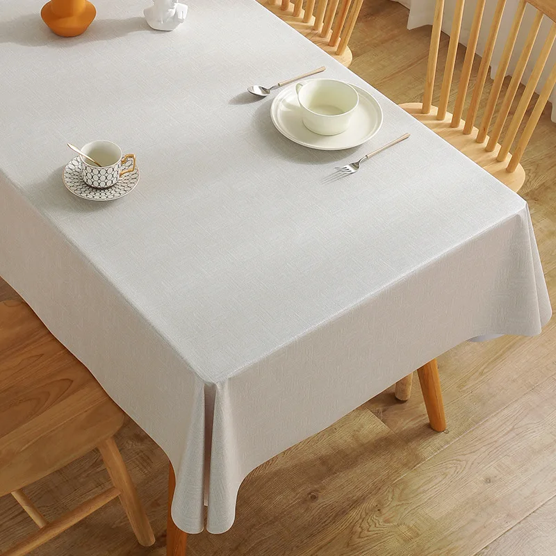 

Solid Color Poly Dining Tablecloth Waterproof Oilproof No-wash Pvc Coffee Table Mat Cloth Rectangle Dining Table Cloth