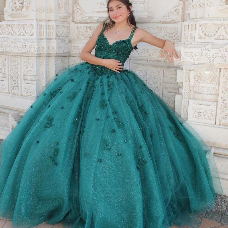 ANGELSBRIDEP Ball Gowns Emerald Green Quinceanera Dresses Spaghetti Strap Beaded Formal Prom Princess Birthday Gowns NEW
ANGELSBRIDEP Ball Gowns Emerald Green Quinceanera Dresses Spaghetti Strap Beaded Formal Prom Princess Birthday Gowns NEW