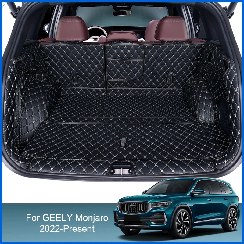 

Car Styling Custom Rear Trunk Mat For GEELY Monjaro 2022-Present Leather Waterproof Auto Cargo Liner Pad Internal Accessory