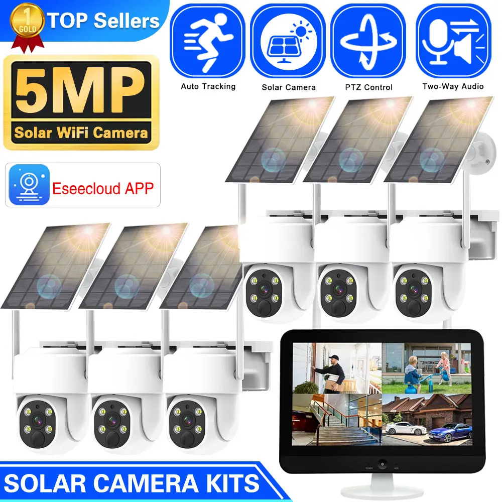 10CH 5MP NVR Lower Consumption Solar Panel Battery Track Surveillance Sysrtem Wireless 4MP PTZ Security Camera Surveillance Kit
10CH 5MP NVR Lower Consumption Solar Panel Battery Track Surveillance Sysrtem Wireless 4MP PTZ Security Camera Surveillance Kit