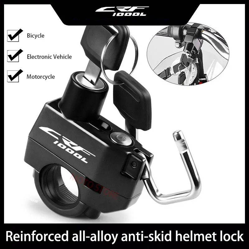 

For Honda CRF1000L Motorcycle Helmet Lock Anti-Theft Bicycle Helmet Security Locks with 2 Keys Aluminum Alloy Motorbike Accessor