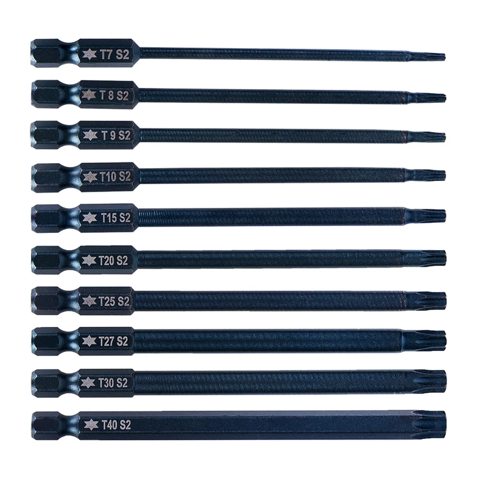 1/4inch Hex Shank Screwdriver Bits T7-T40 Tools Tough 100mm 10pcs Blue Impact-resistant Set Steel Automotive Parts
1/4inch Hex Shank Screwdriver Bits T7-T40 Tools Tough 100mm 10pcs Blue Impact-resistant Set Steel Automotive Parts