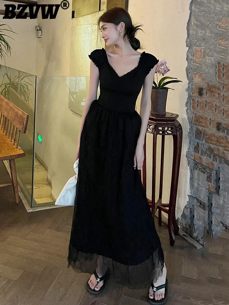BZVW Women Pleated Patchwork Gauze High Waist A-line Dresses V-Neck V-Neck Temperament Vestidos Spring Summer 2024 25C0032
BZVW Women Pleated Patchwork Gauze High Waist A-line Dresses V-Neck V-Neck Temperament Vestidos Spring Summer 2024 25C0032