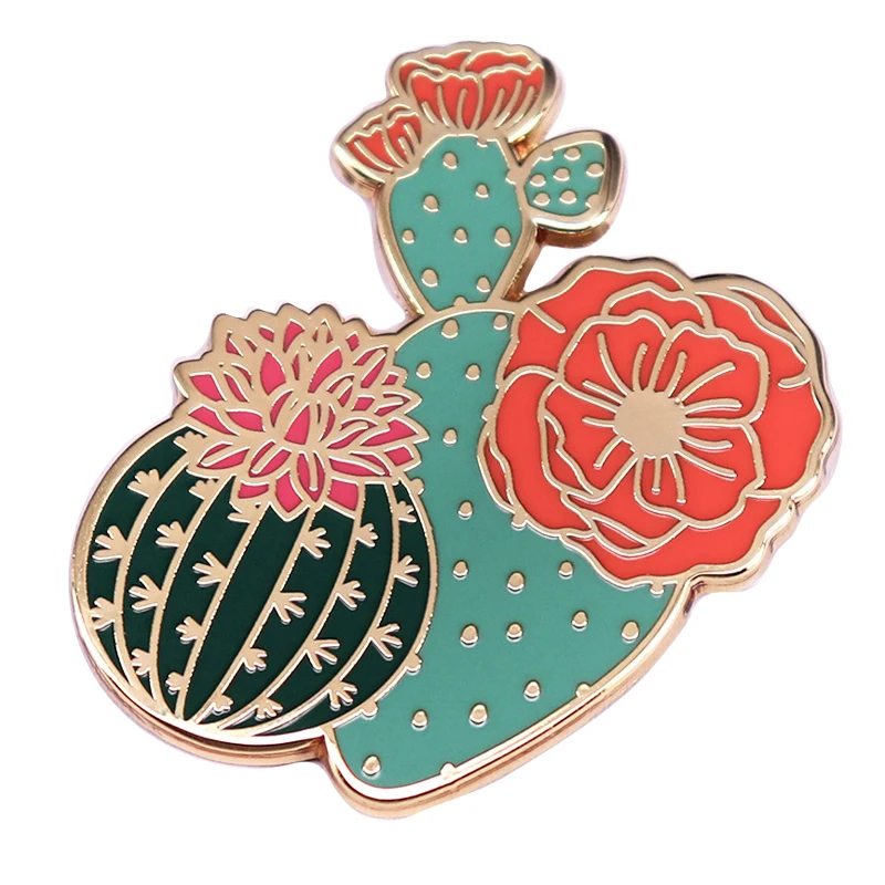 

A3424 Cute Cactus Enamel Pins Custom Brooches Lapel Pin For backpack Badges Green Plants Funny Jewelry Gift for Friends