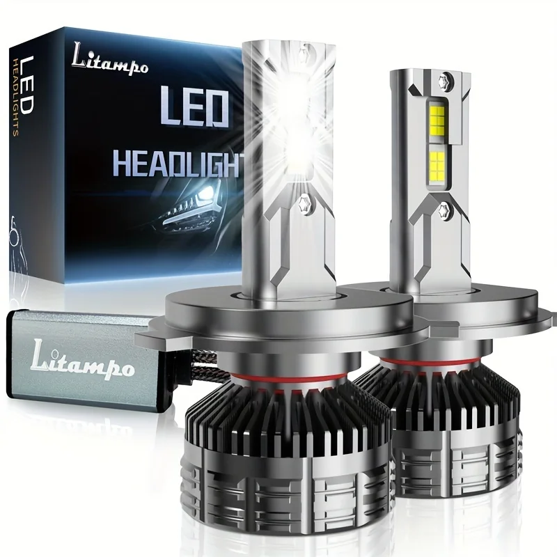 

LITAMPO LED Headlight Bulb H4 H7 H11 9005 9006 120W 50000LM 6500K Car Replacement Upgraded Auto Light Bulb Can-Bus Error Free, H