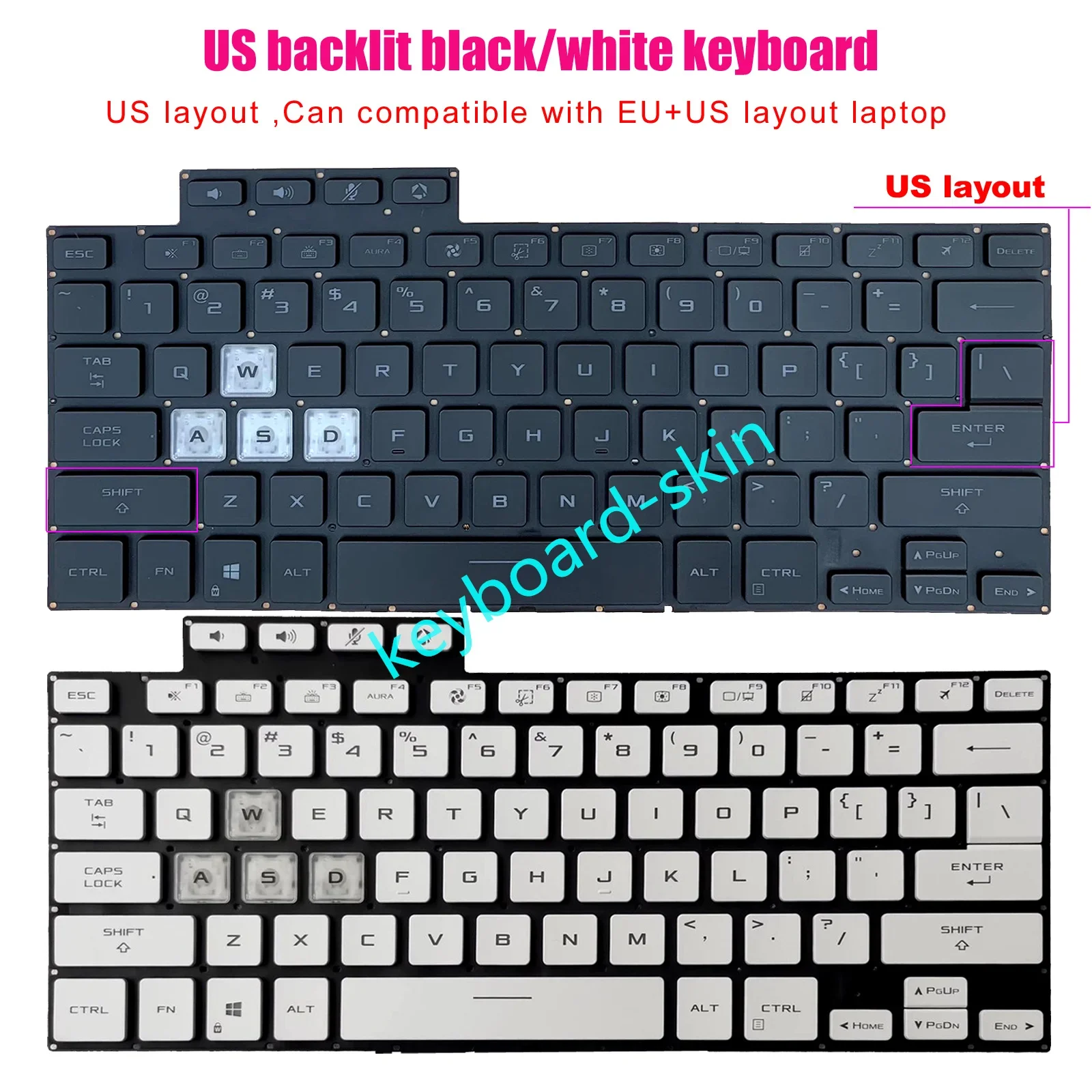 New US Backlit No-Palmrest Keyboard For ASUS TUF DASH F15 Series FX516 FX516P FX516PR FX516PM series laptop
New US Backlit No-Palmrest Keyboard For ASUS TUF DASH F15 Series FX516 FX516P FX516PR FX516PM series laptop
