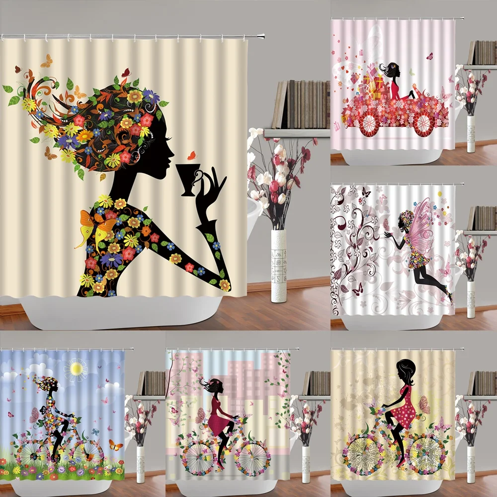 Sexy Girl Flower Butterfly Shower Curtain Abstract Art Bathroom Curtains Polyester Fabric Home Decor Bathtub Screen with Hooks
Sexy Girl Flower Butterfly Shower Curtain Abstract Art Bathroom Curtains Polyester Fabric Home Decor Bathtub Screen with Hooks
