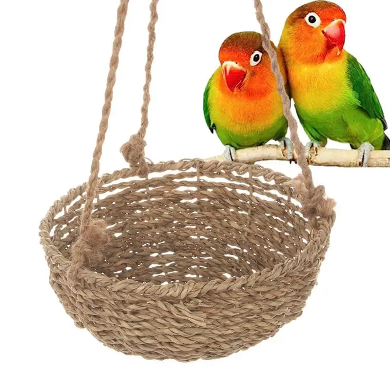 

Bird Nest For Cage Rattan Parrot Summer Houses For Sleeping Rustic Bird Huts For Gerbils Budgies Bluebirds Indoor & Outdoor