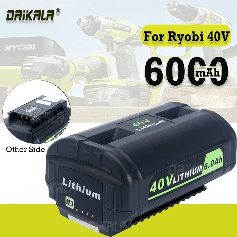 

40V 6000mAh Li-ion Battery for Ryobi OP4040 OP4026 OP4030 OP4050 OP4060A OP40201 OP40301 Collection Cordless Power Tools Battery