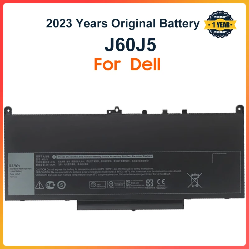 

J60J5 Replacement Laptop Battery For Dell Latitude E7270 E7470 J60J5 R1V85 MC34Y 242WD 7.6V 55Wh Free Tools