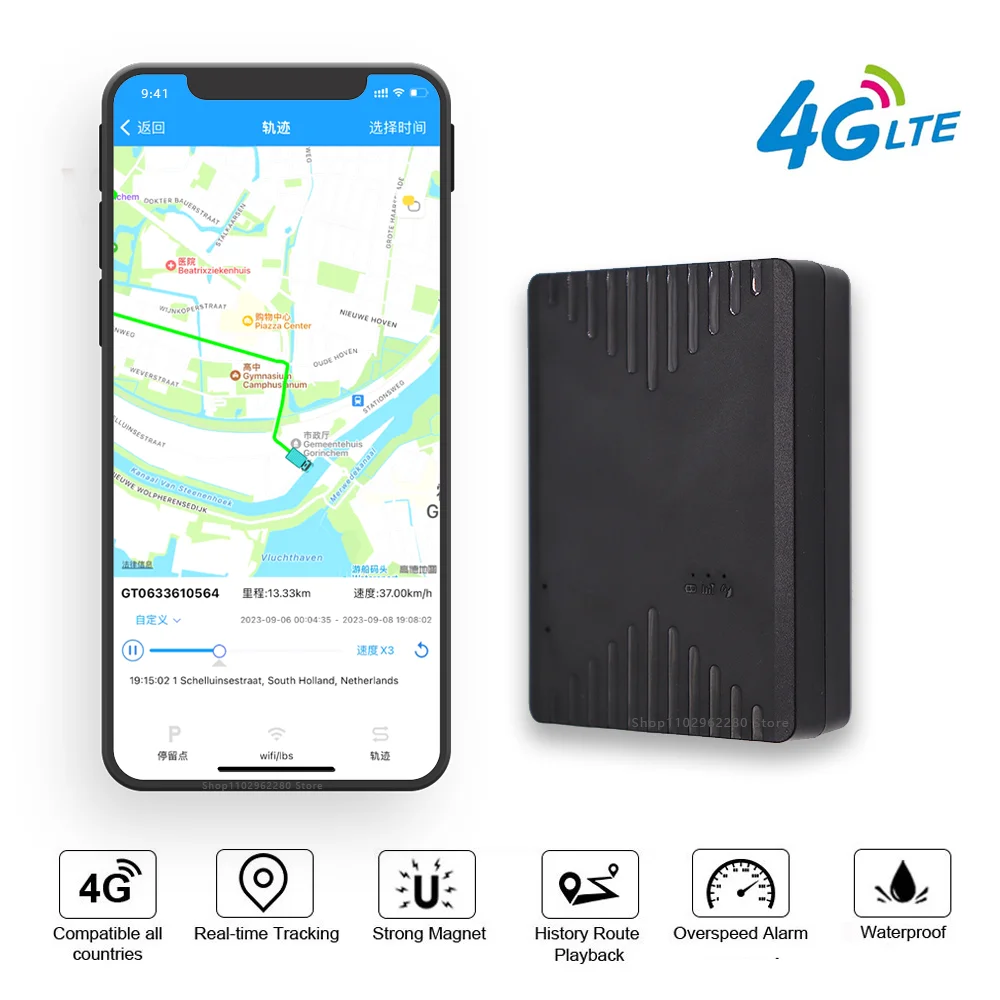 

GPS Tracker 4g Portable GPS Via Satellite Positioning Tracker Car Alarm Real Time GPS Mini Locator Long Distance Tracking Device