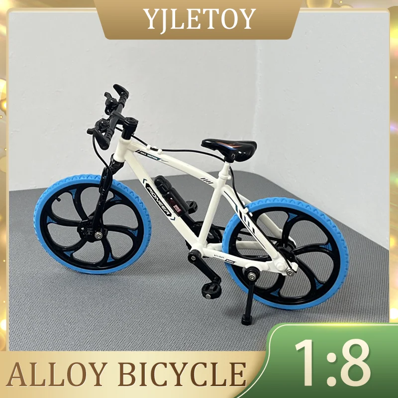 

1:8 Model Alloy Biycle Diecast Adult Simulation Mountain Finger Racing Blue Miniature Bike Boys Toys