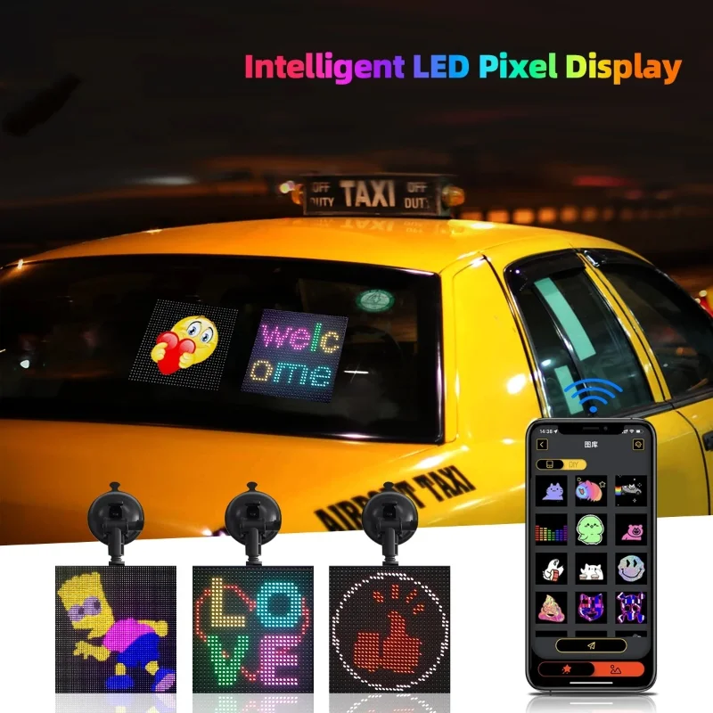 

Smart APP LED Matrix Pixel Display Panel Bluetooth Car Rear Window Scrolling Message RGB Programmable Advertising Screen Board